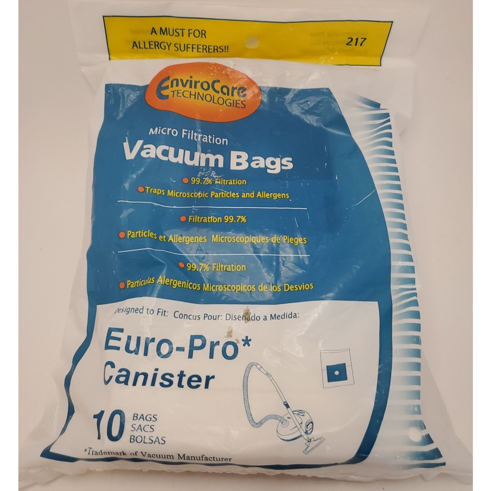 10 new unopened bags for Euro-pro Canister 217 vacuum